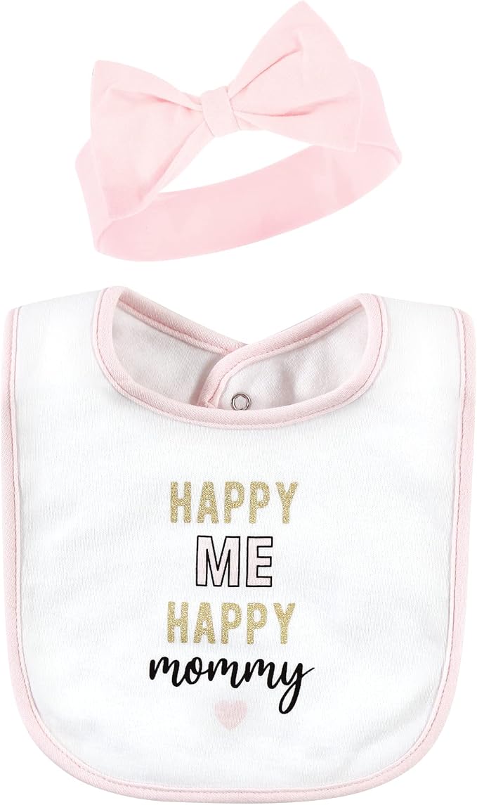 Hudson Baby Unisex Baby Cotton Bib and Headband Set - Image 4