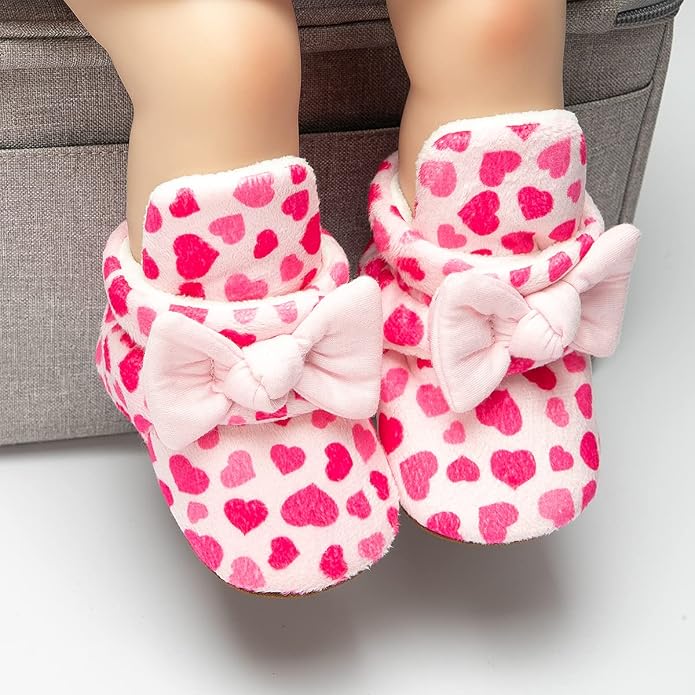 Babelvit Newborn Baby Boy Girl Soft Fleece Booties Stay On Infant Slippers - Image 2