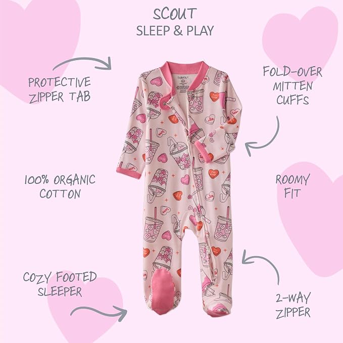 Butterblu Scout Sleep & Play 100% Organic Cotton Footed Zip Front PJs | GOTS - Image 2