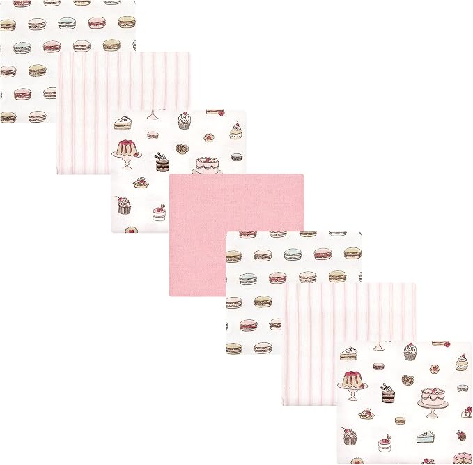 Hudson Baby Unisex Baby Cotton Flannel Receiving Blankets Bundle, Sweet Bakery by HudsonBaby
