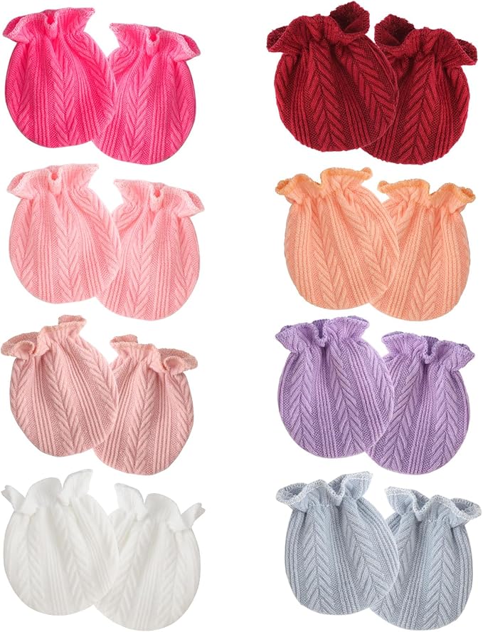 AQOKKA Newborn Baby Mittens No Scratch Cotton Elastic Wrist Gloves Infant by AQOKKA