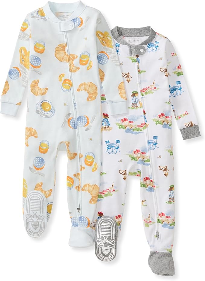Burt's Bees Baby Boys Organic Cotton, Snug Fit Footed Sleeper Pajamas | by BurtsBeesBaby