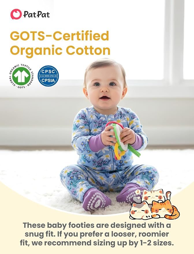 PATPAT Organic Cotton Baby Footie Pajamas - Image 2