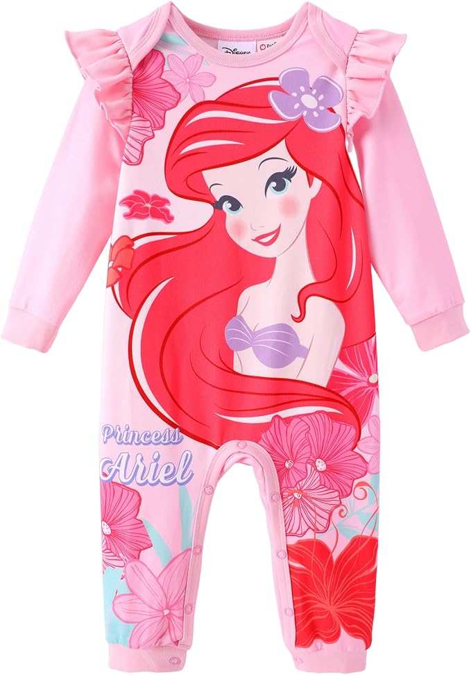 Disney Stitch Princess Minnie Winnie Marvel Baby Girls Ruffle Long Sleeve by Disney
