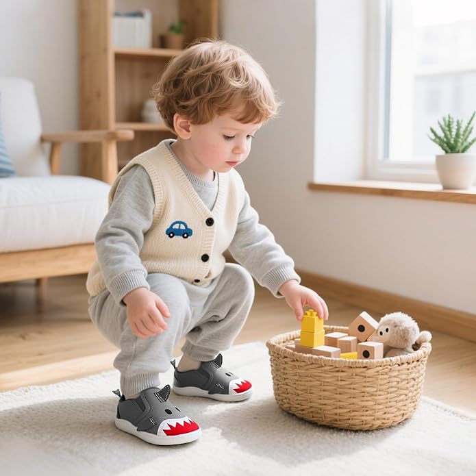 SKYWHEEL Toddler Slip On Shoes Wide Toe Box Barefoot Casual Canvas Walking Tennis Shoes for Boys Girls Cute Sneakers