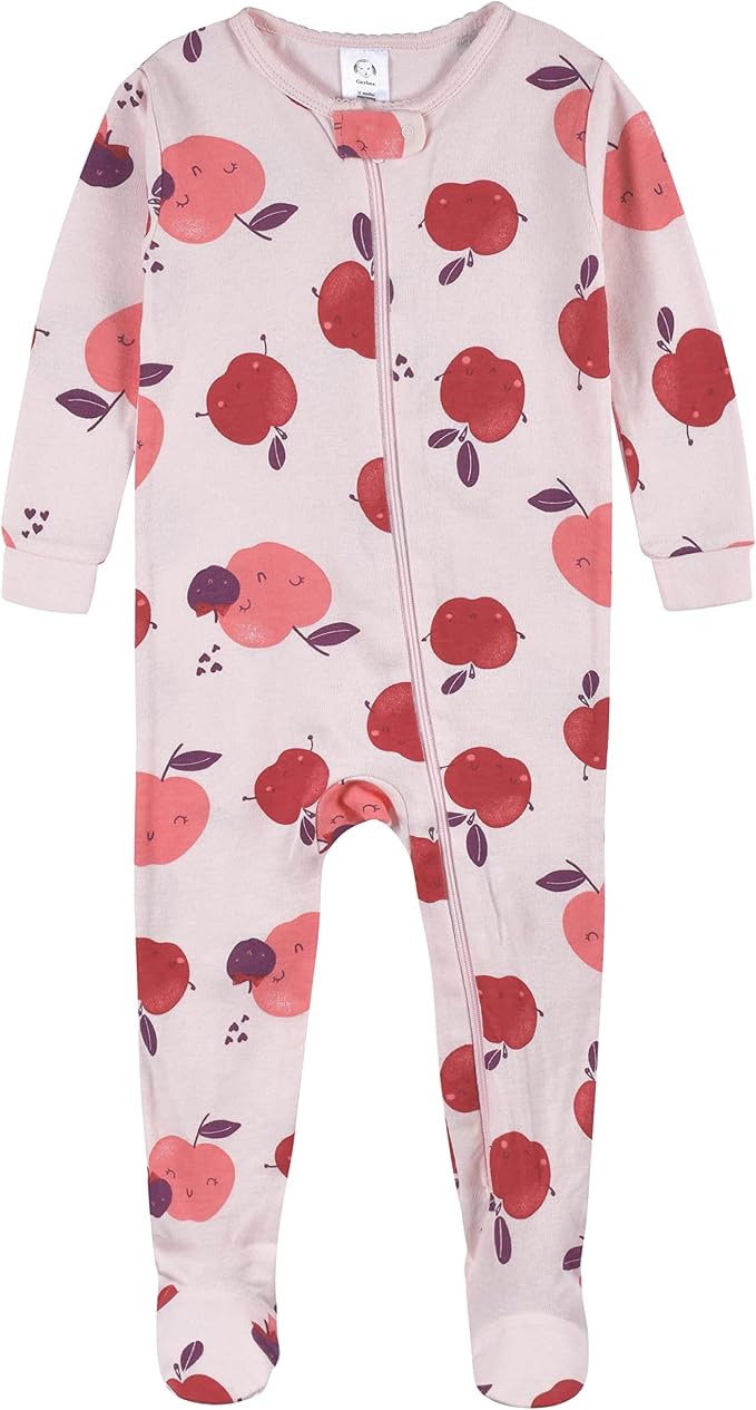 Gerber Baby Girls 2-Pack Footed Pajamas - Image 2