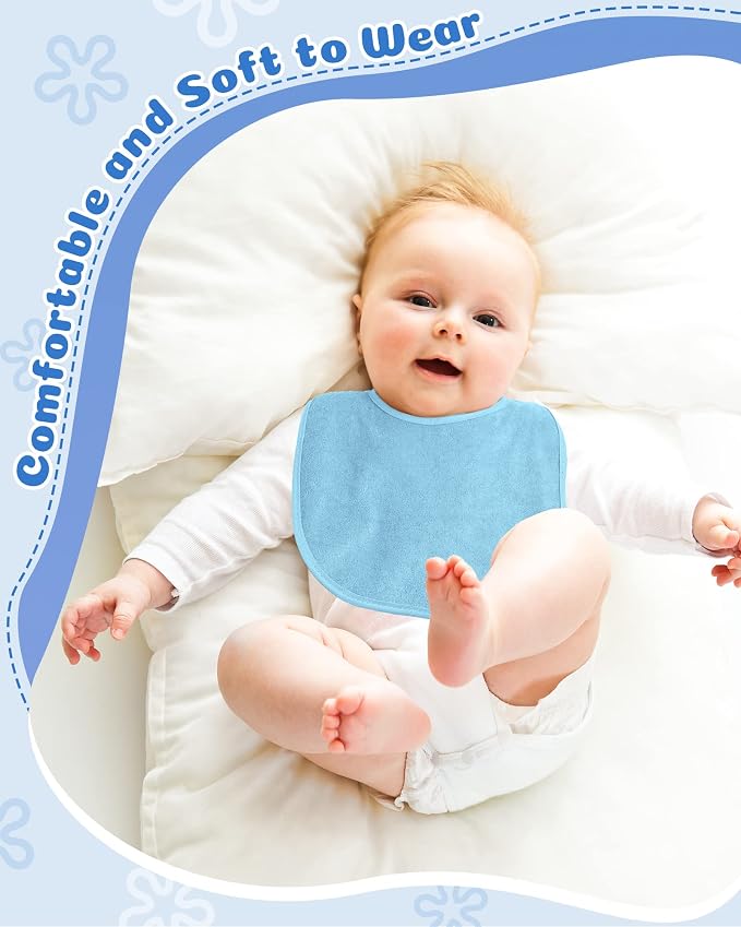 JaGely 30 Pack Baby Muslin Bandana Bibs Multicolor Solid Unisex Waterproof - Image 5