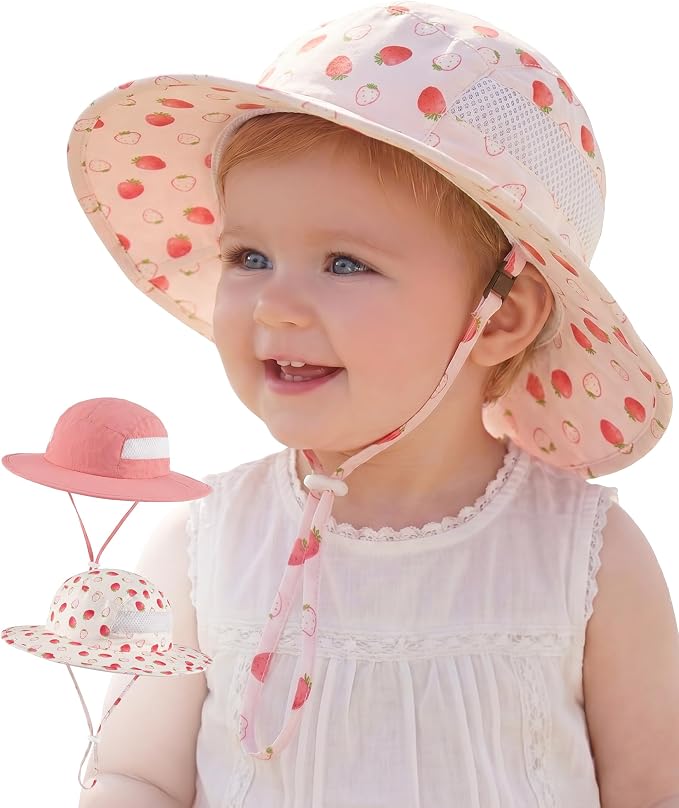 HONGTEYA 2 Pack Baby Sun Hat Infant Toddler Boys Girls Sun Protection Bucket by HONGTEYA