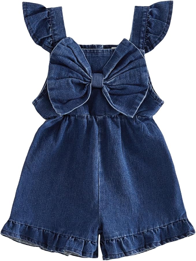 Little Girl Romper Toddler Overalls Summer Bow Jumpsuit Boho Outfit 6M-5T by Nibbcoa