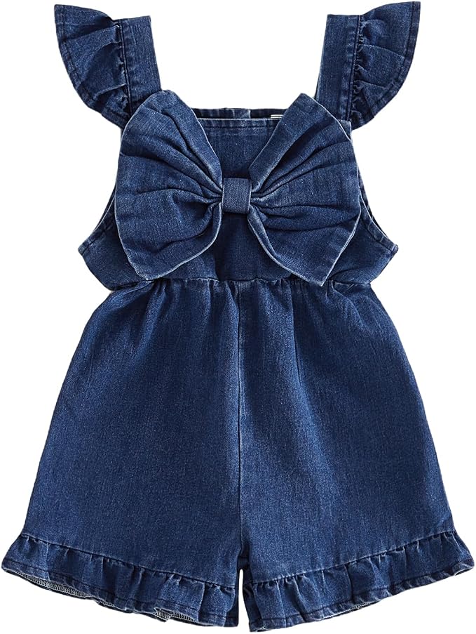 Little Girl Romper Toddler Overalls Summer Bow Jumpsuit Boho Outfit 6M-5T by Nibbcoa
