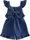 Little Girl Romper Toddler Overalls Summer Bow Jumpsuit Boho Outfit 6M-5T by Nibbcoa