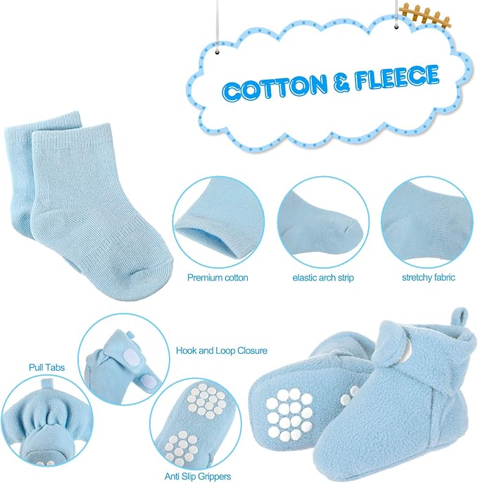 SATINIOR 3 Pairs Unisex Cozy Fleece Baby Booties - Image 4
