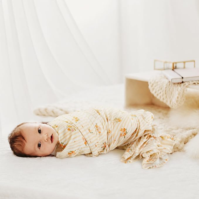 GRSSDER 2-Pack Ultra Soft Stretchy Jersey Knit Baby Swaddle Blankets, 33x44 | - Image 2