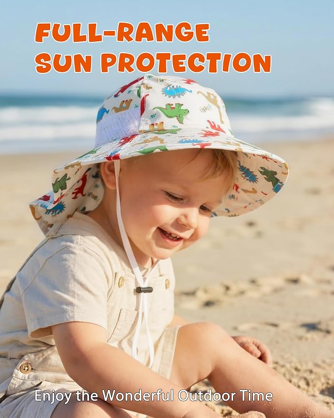 Toddler Baby Sun Hat Kids Summer Beach Essentials Adjustable Beach Hats - Image 4