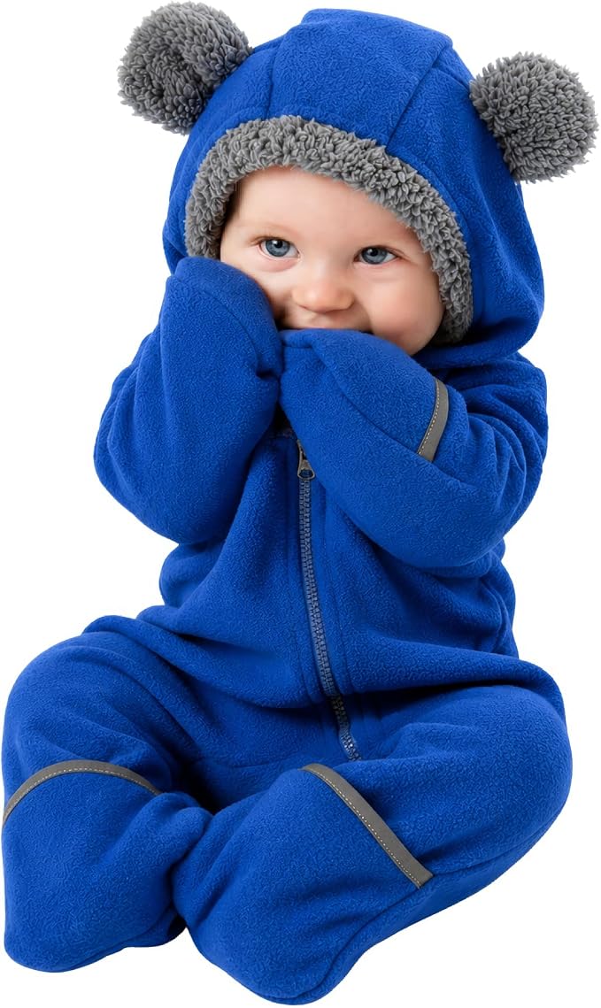Cuddle Club Fleece Baby Bunting Bodysuit Hoodie, Newborn by CuddleClub
