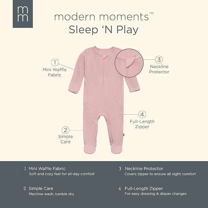 Modern Moments by Gerber Baby Mini Waffle Sleep 'N Play - Image 6