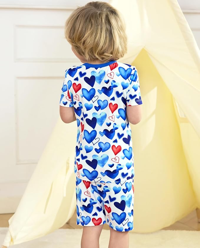 babee Reshinee Bamboo Viscose Toddler Boys Pajamas Set, Short Sleeve Kids - Image 6