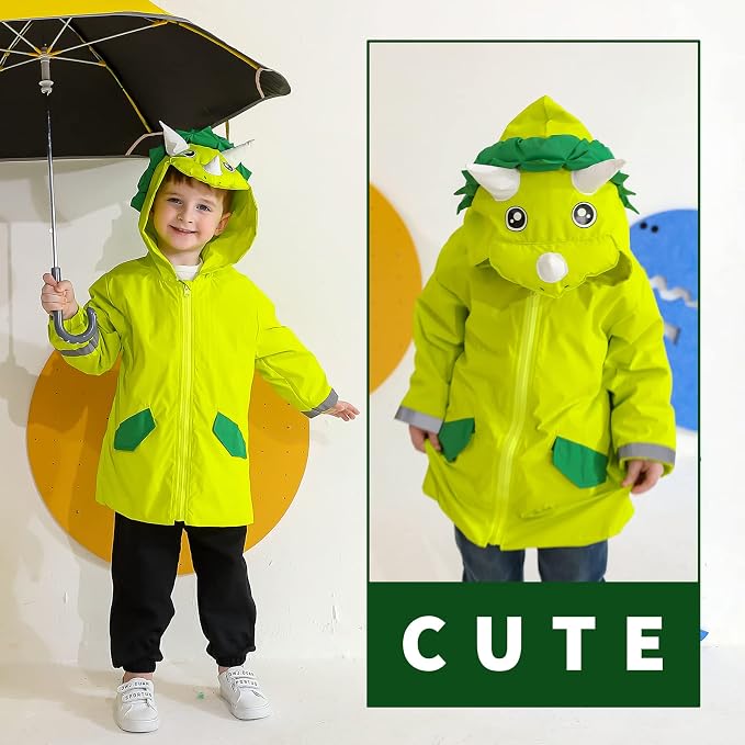 YOUNGER TREE Toddler Baby Boy Girl Duck Raincoat Cute Cartoon Hoodie Zipper - Image 3