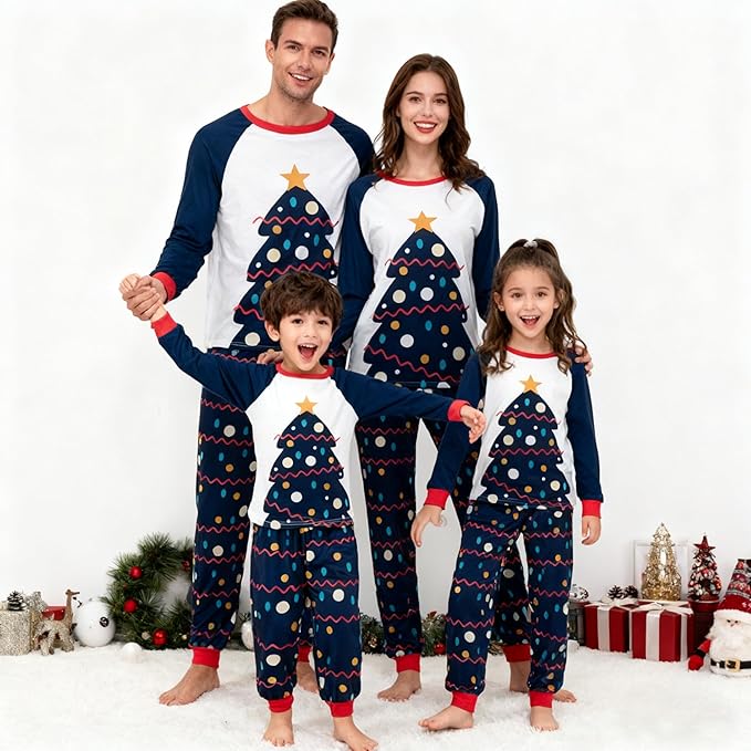 Awoscut Family Christmas Pajamas Matching Pajamas for Family, Xmas PJs Sets Holiday Sleepwear