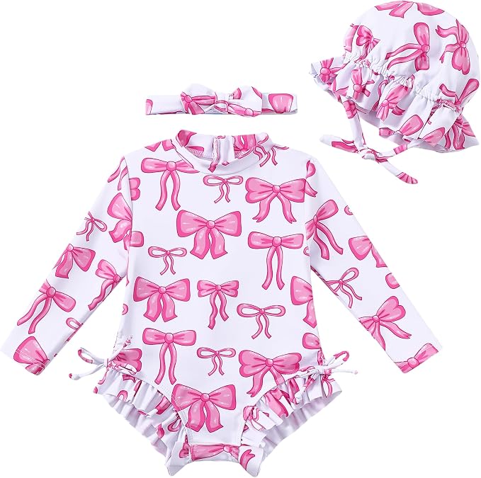 Renotemy Baby Swimsuit Girls One-Piece Swimwear Baby Beach Essentials 3M-3T by Renotemy