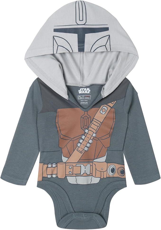 STAR WARS Baby 3 Pack Hooded Cosplay Bodysuits Newborn to Infant Sizes - Image 4