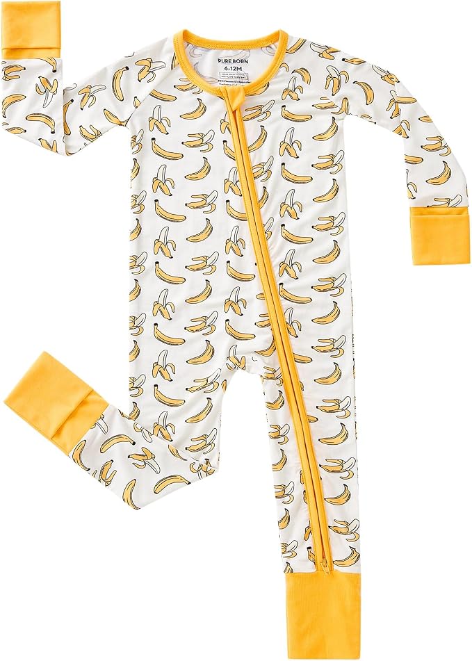 pureborn Baby Sleeper Viscose from Bamboo Zipper Footies Pjs 0-24 Months | by pureborn