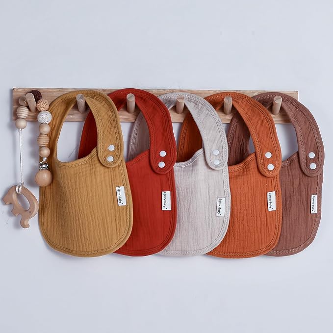 Muslin Baby Bibs for Drooling and Teething, Bibs for Boys Girls | Soft Cotton - Image 7