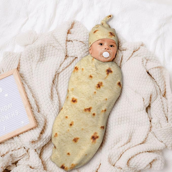 Tortilla Swaddle Blankets Soft Receiving Blanket Burrito Baby Swaddle Wrap - Image 5
