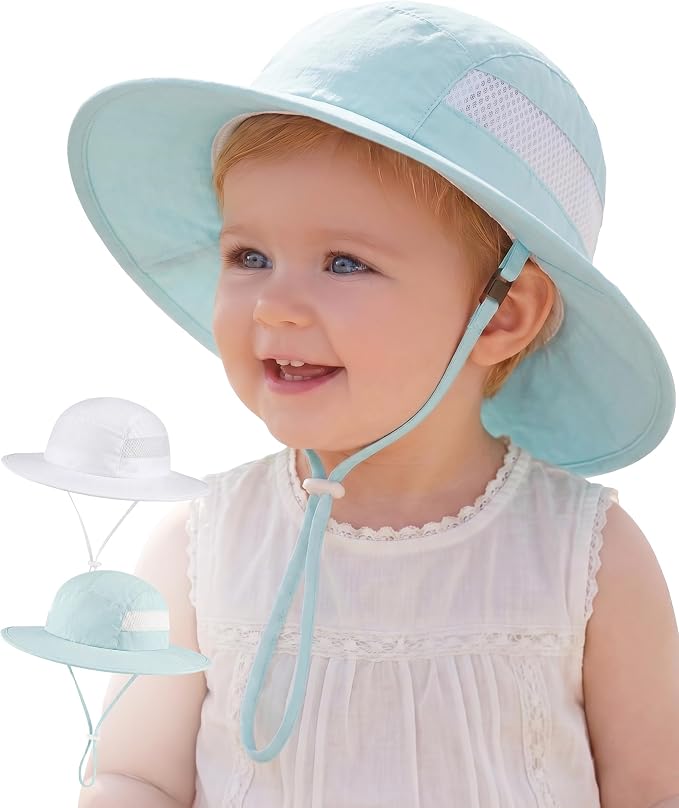 HONGTEYA 2 Pack Baby Sun Hat Infant Toddler Boys Girls Sun Protection Bucket by HONGTEYA