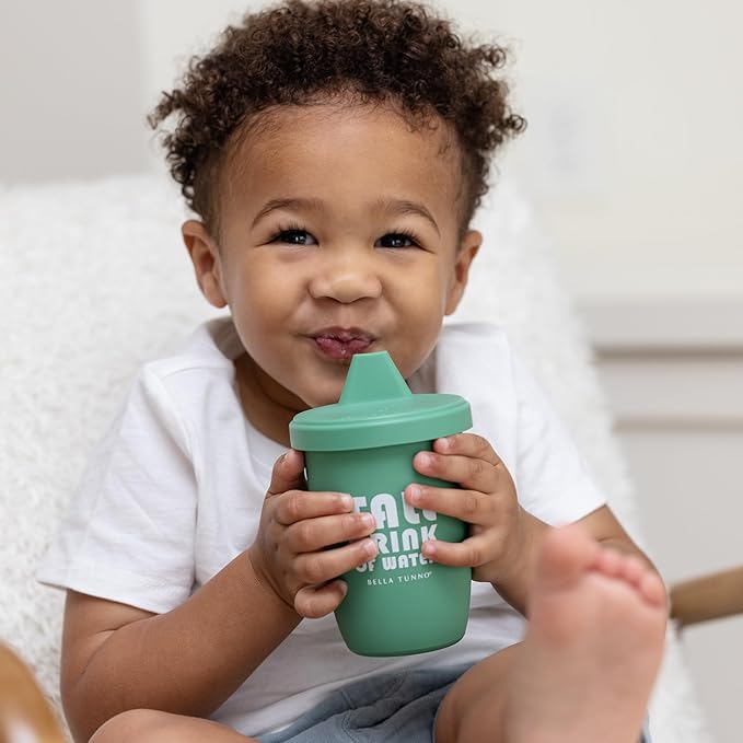 Bella Tunno Sippy Cup, Silicone Training Cup with Transition Handles for Infants, Toddlers & Kids, Babies 6-12 Months & Toddlers 1-3 Years, Boys & Girls, Tall Drink of Water, 8 oz