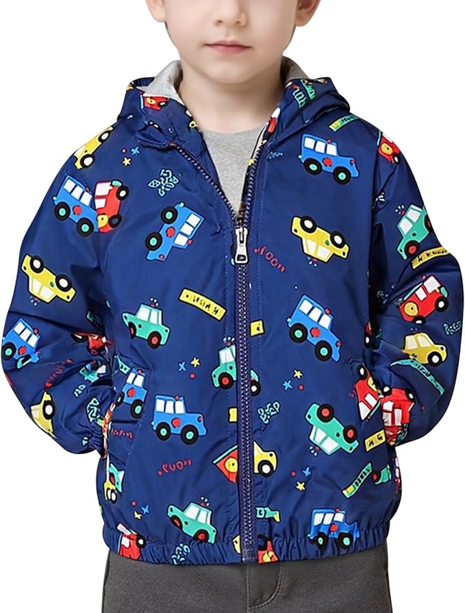 FYMNSI Toddler Baby Boys Girls Hooded Jacket Windbreaker Lightweight Dinosaur - Image 2
