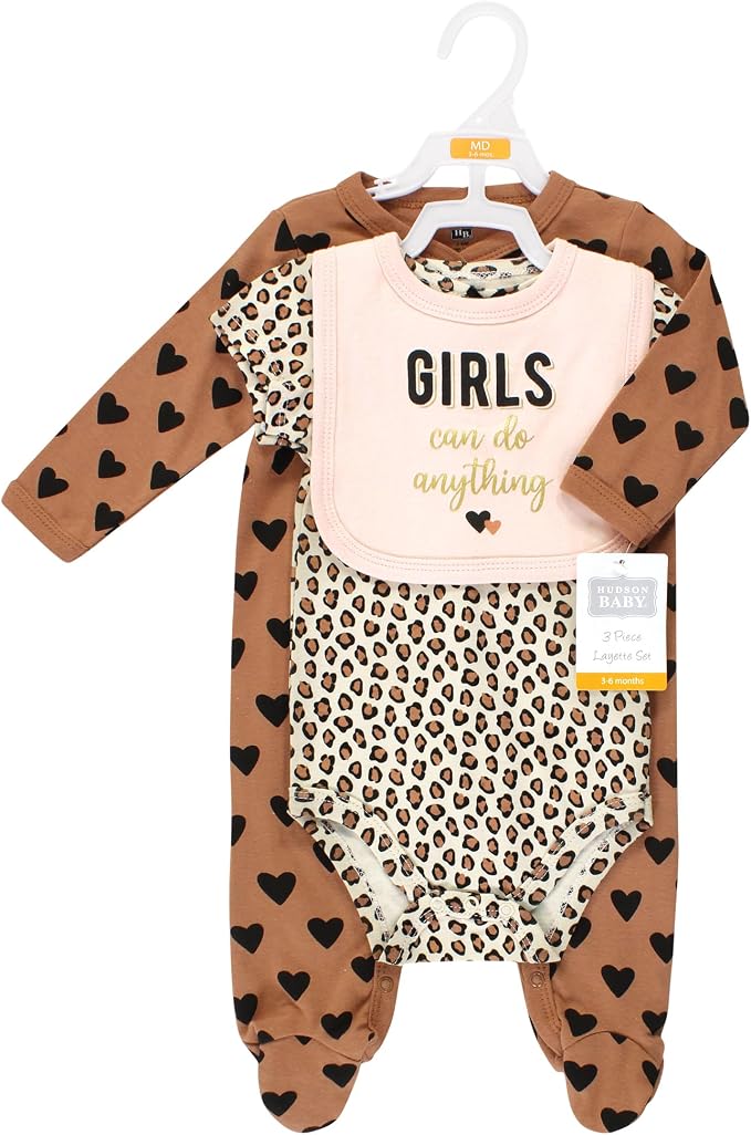 Hudson Baby Unisex Cotton Sleep and Play, Bodysuit and Bandana Bib Set - Image 2