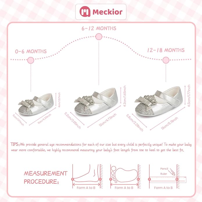 Meckior Infant Baby Girls Soft Sole Bowknot Princess Wedding Dress Mary Jane - Image 6