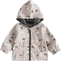 Toddler Baby Boy Lightweight Hooded Jacket Excavator Coat Outwear | Truck Print by Rourufy