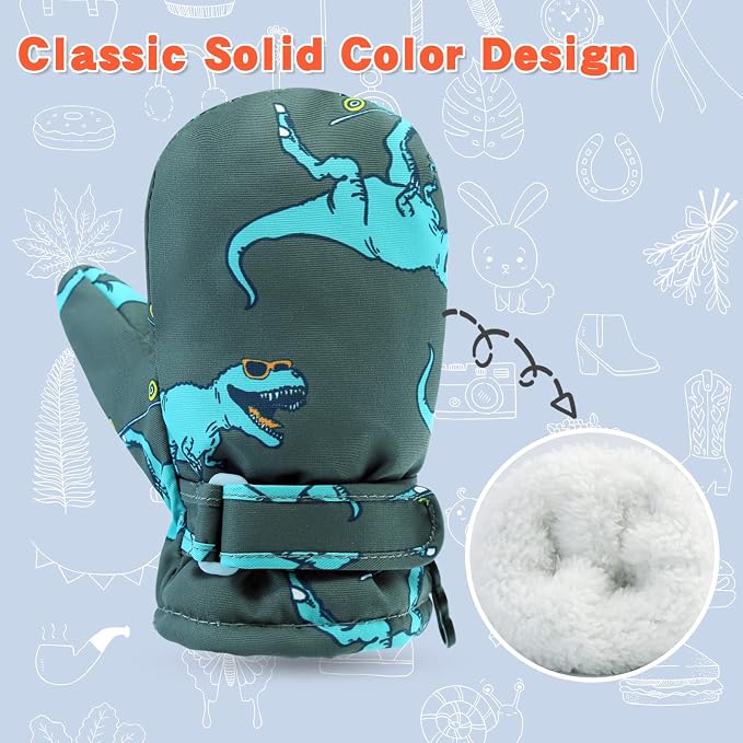 BAVST Toddler Waterproof Mittens Fleece Lined Baby Boys Girls Winter Warm Glove - Image 4