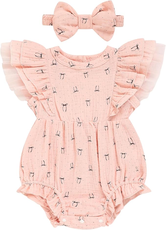 TITKKOP Ruffle Bubble Romper for Baby Girl | One-Piece Shorts Jumpsuit | Summer by TITKKOP