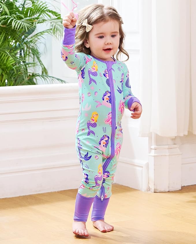 babee Reshinee Viscose Derived from Bamboo Baby Footie Pajamas Convertible - Image 4