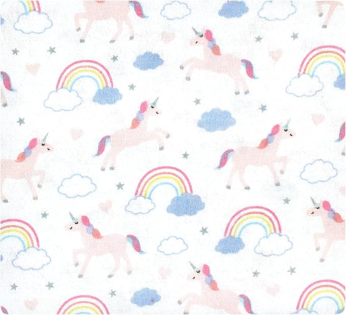Hudson Baby Unisex Baby Cotton Poly Flannel Receiving Blankets Bundle, Unicorns - Image 2