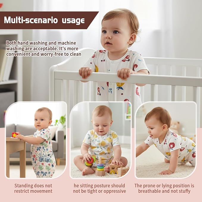 Baby Romper 3-Pack, 100% Cotton Summer Short Sleeve Outfit | Material: 100% - Image 4