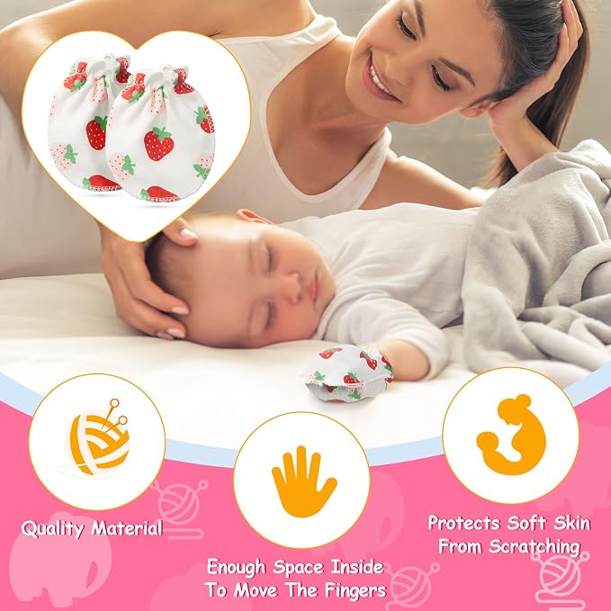 Geyoga 40 Pairs Newborn Baby No Scratch Mittens | Newborn Infant Toddler Mittens - Image 4