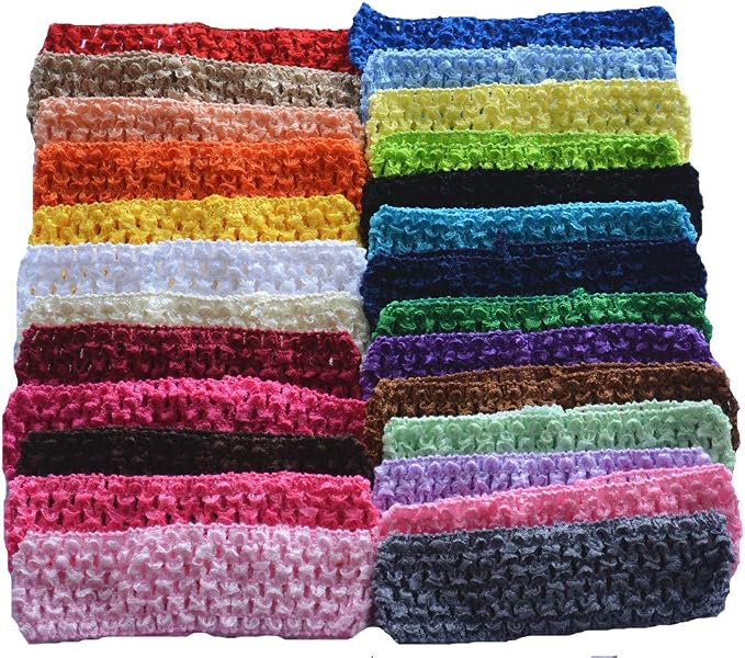 QandSweet Baby Girl's Stretch Headbands Crochet Stretchy Hair Bands DIY - Image 5
