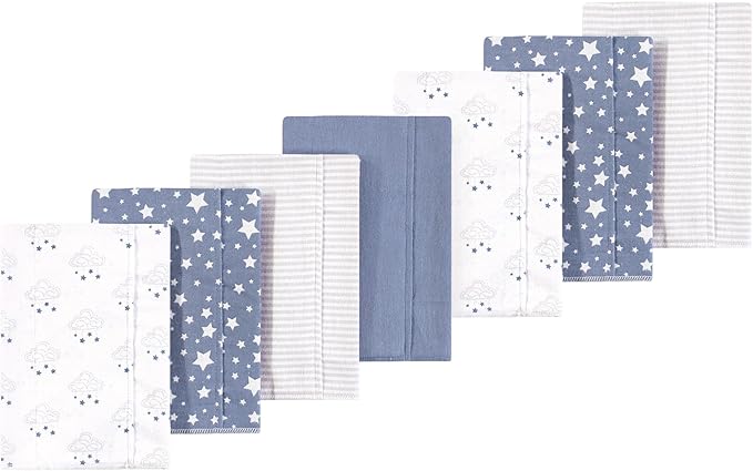 Luvable Friends Hudson Baby Flannel Burp Cloths 7pk, Dreamy Cloud Blue by Luvable+Friends