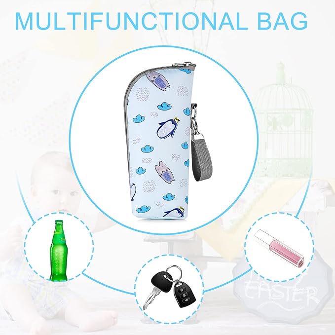 Accmor Baby Bottle Cooler Tote Bags, Insulated Breastmilk Cooler Bag, Nursing Bottle Cooler Warmer Bag for Nursing Mom Daycare Travel