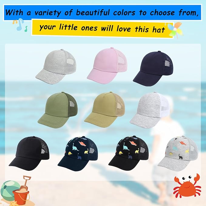 Mesh Toddler Baseball Cap, Adjustable Breathable Sun Hat - Image 5
