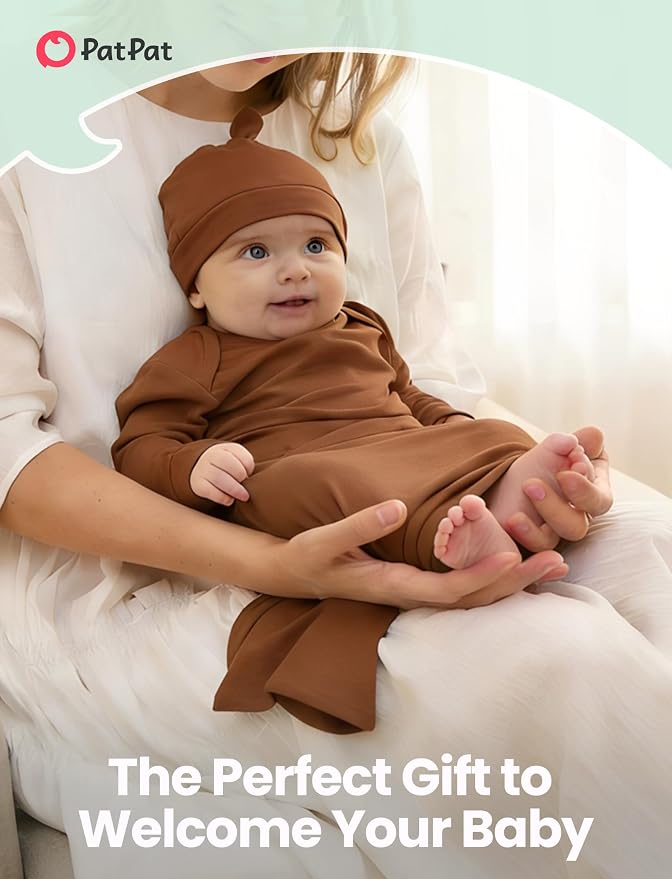PATPAT Baby Sleeper Gown with Hat - Image 2