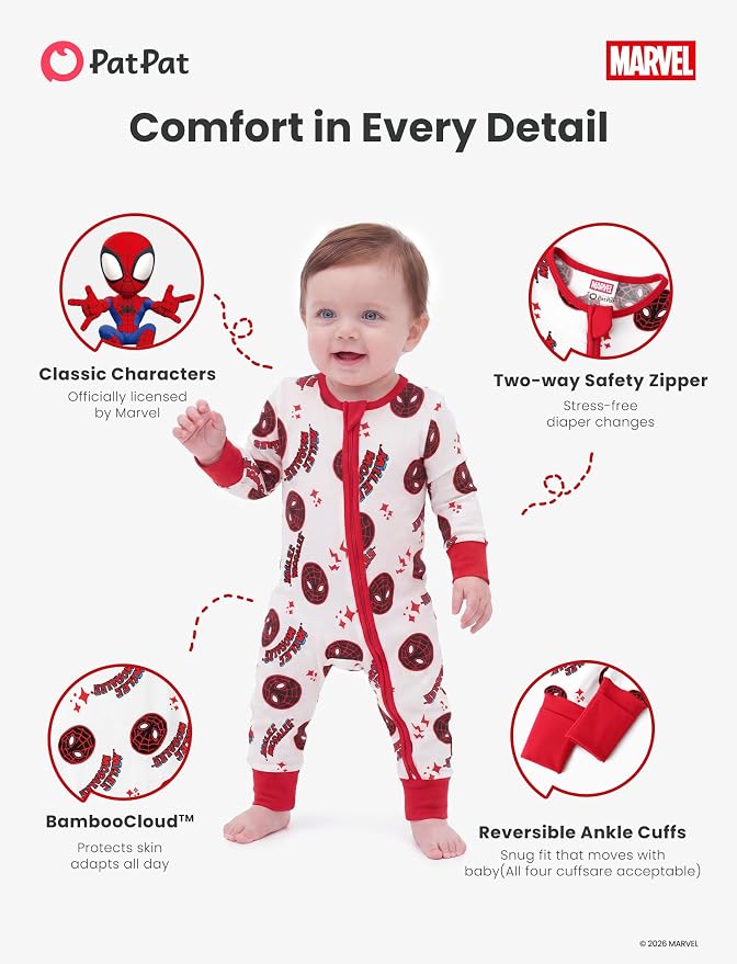 Disney Baby Viscose Made from Bamboo 2-Way Zipper Footie Outfit NB to Inf - Image 6