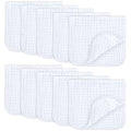 Comfy Cubs Muslin Burp Cloths 20" x 10", Pack of 10 - Large, 6-Layer, Ultra Absorbent 100% Cotton for Baby Drool and Messes - Soft, Safe & Gentle Baby Burp Cloths for Boys & Girls - White