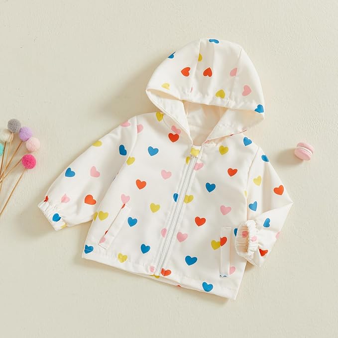 Toddler Baby Girl Windbreaker Jacket Zip Up Hoodie Long Sleeve Sweatshirt - Image 3