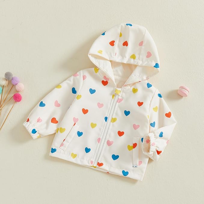 Toddler Windbreaker Jacket Baby Girl Hooded Zip Up Sweatshirt Winter Jacket - Image 3