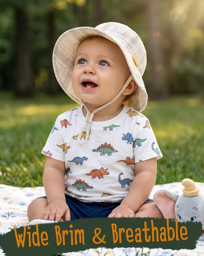FURTALK Baby Sun Hat Muslin Cotton Toddler Bucket Hat - Image 4